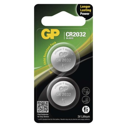 CR2032 lítium gombelem – GP, 2 db – GP B15323